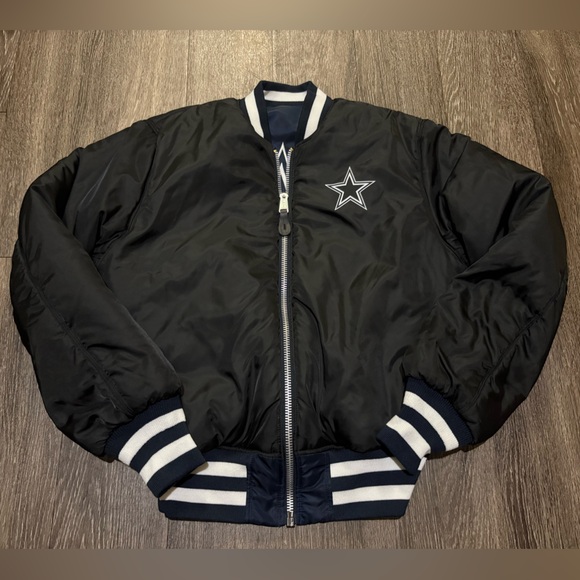 DALLAS COWBOYS X ALPHA X NEW ERA MA-1 BOMBER JACKET NWT SIZE M - Picture 8 of 10